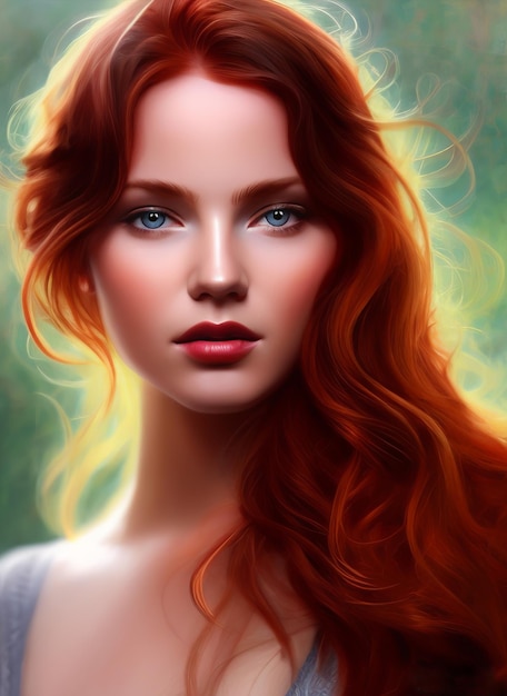 Portrait painting of a beautiful woman. Illustration of a beautiful girl, Beautiful woman painting