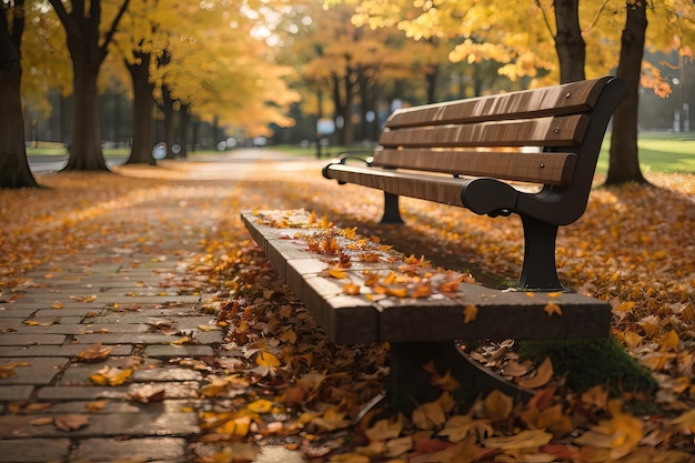 portrait of a path with fallen leaves