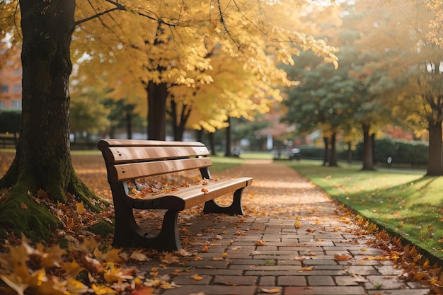 portrait of a path with fallen leaves