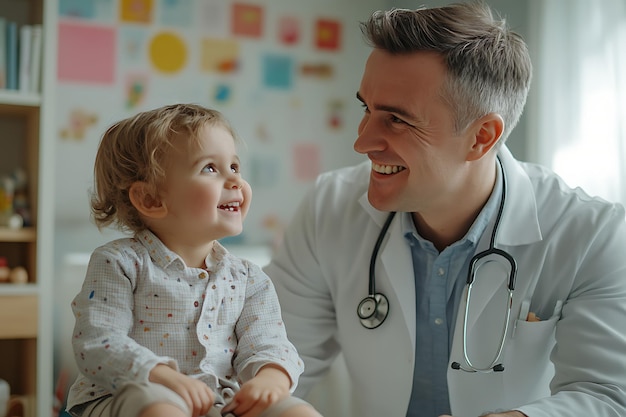 Photo portrait of pediatrician at work