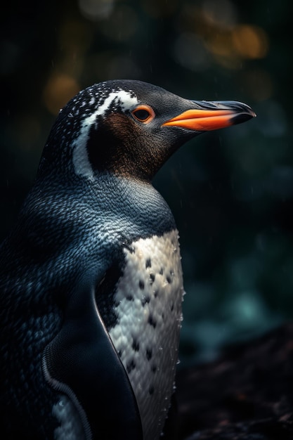 Portrait of Penguin Dramatic and Cinematic Lighting Photography Generative AI