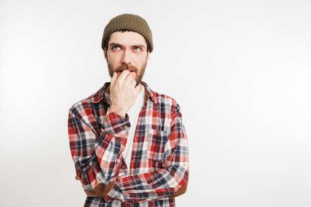 Portrait of a pensive bearded man