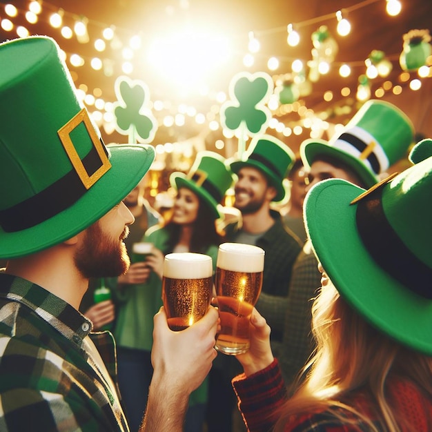 Portrait of a people celebrating St Patricks Day