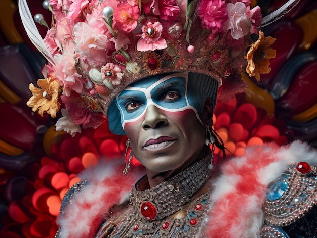 Portrait of a person celebrating Carnival