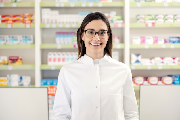 Portrait of a pharmacist in a pharmacy