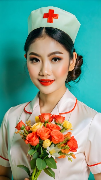 portrait photo of Indonesian nurse