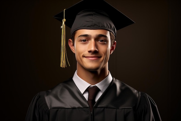 Portrait photo of a male college graduation