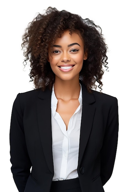 A portrait photo of a realistic smiling very beauty businesswoman for the team of a website