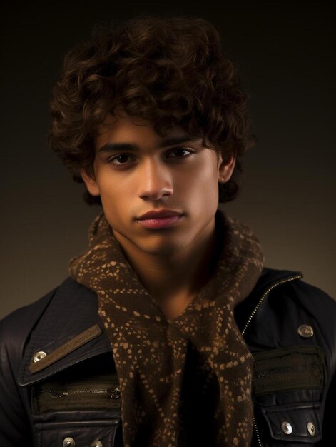 Photo portrait photo of south african teenage male curly hair