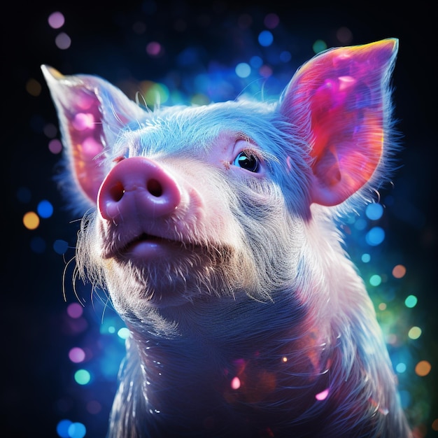 Portrait of a pig generated by ai