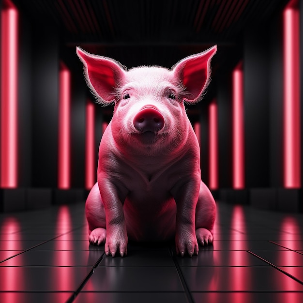 Portrait of a pig generated by ai