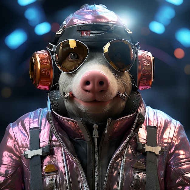 Portrait of a pig generated by ai