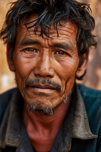 Portrait of a poor man in Kolkata