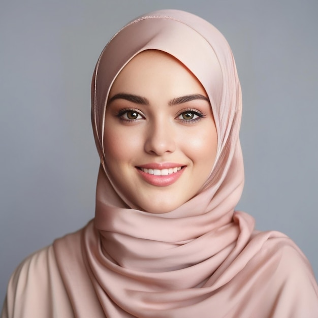 Portrait of a pretty young woman in a hijab Image generated by AI