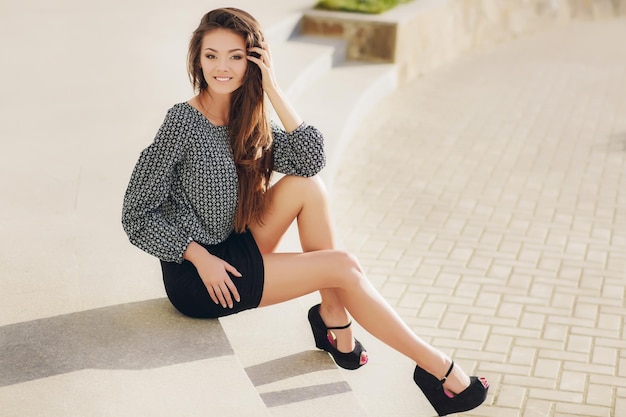 portrait of a pretty young woman outdoor