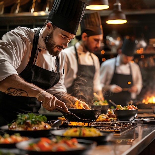 Portrait of professional chef in hotel and restaurant kitchen