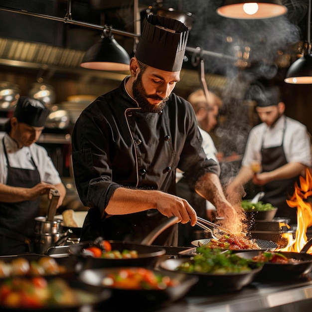 Portrait of professional chef in hotel and restaurant kitchen