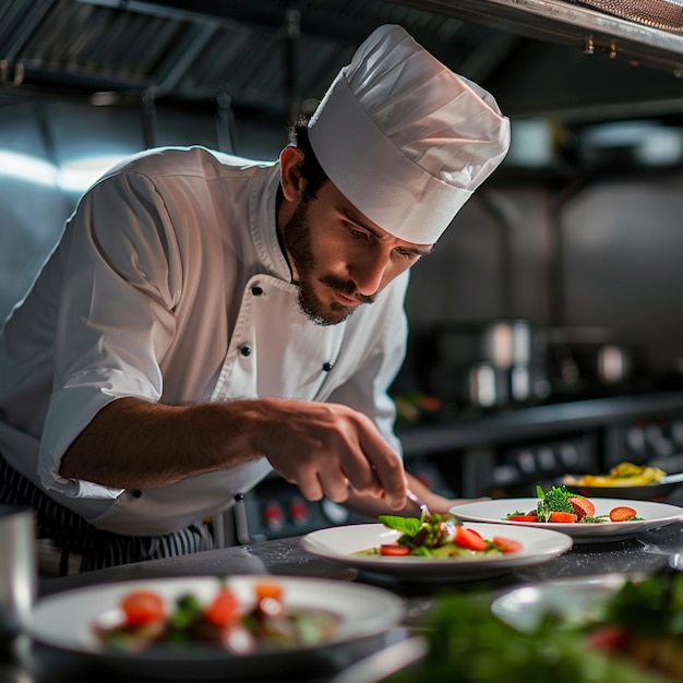 Portrait of professional chef in hotel and restaurant kitchen