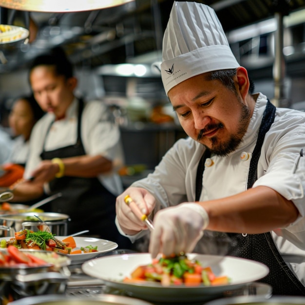 Portrait of professional chef in hotel and restaurant kitchen