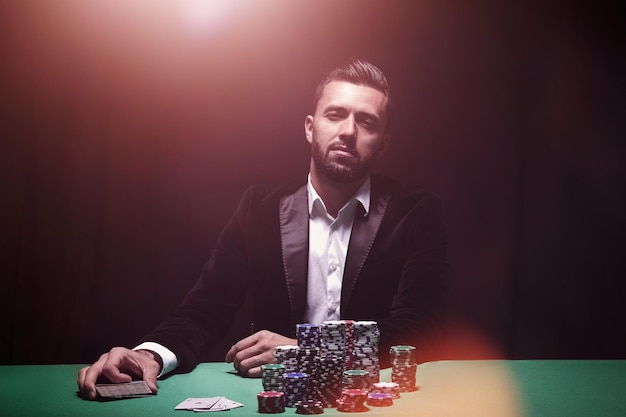 Portrait of a professional poker player