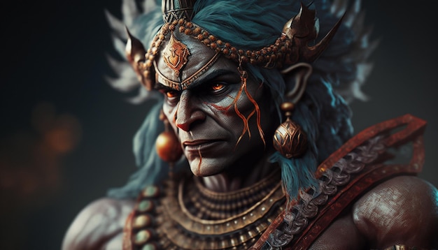 Portrait of Rama the Hero of the Epic Ramayana