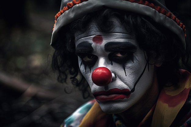 Portrait of a sad clown AI Generated