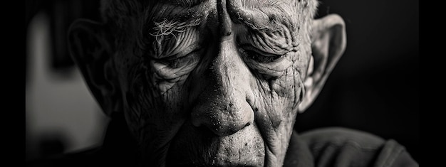 portrait of a sad elderly man selective focus