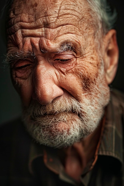 portrait of a sad elderly man selective focus