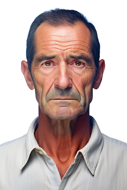 Portrait of a senior man over white background Isolated