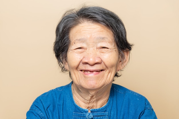 Portrait of senior southeast asian woman.