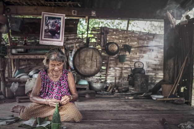 Portrait of senior woman at the home