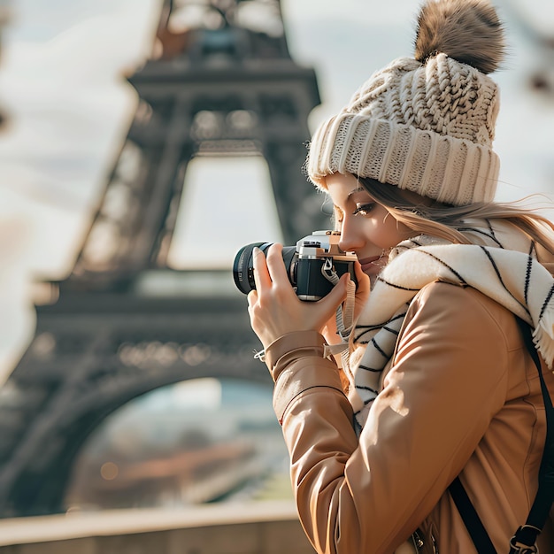 A portrait shot of a photographer when capture the moment