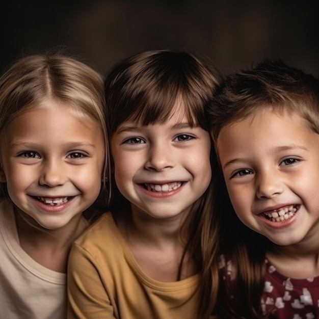 Portrait of smiley little kids