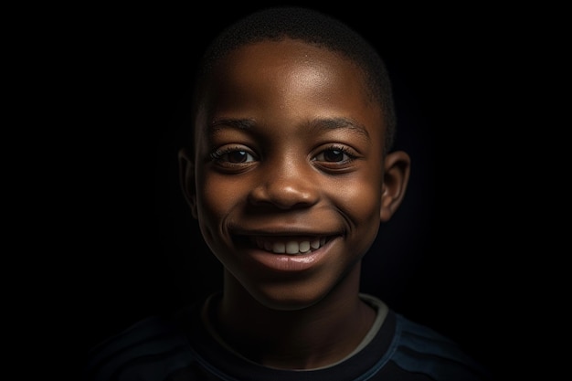 Portrait smiley young african boy