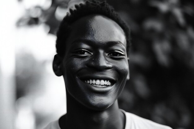 Portrait of a smiling africanamerican boy in the park