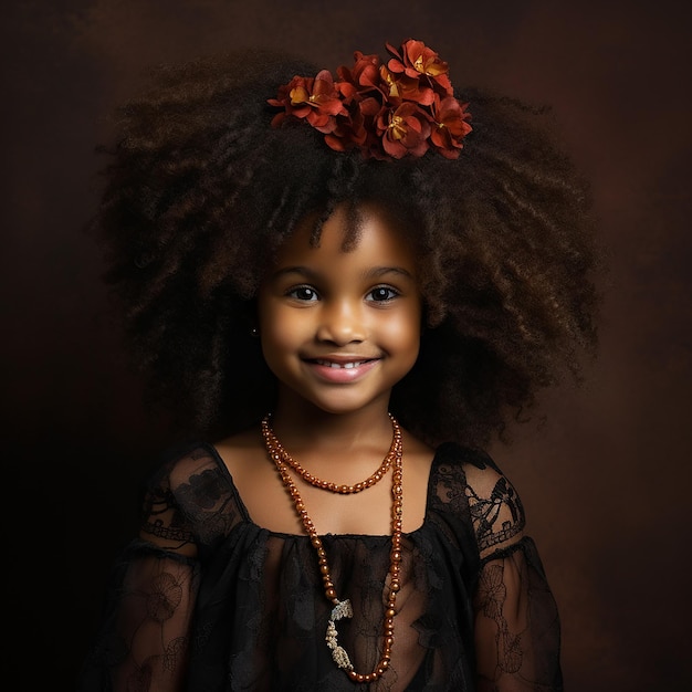 portrait of a smiling afro American girl