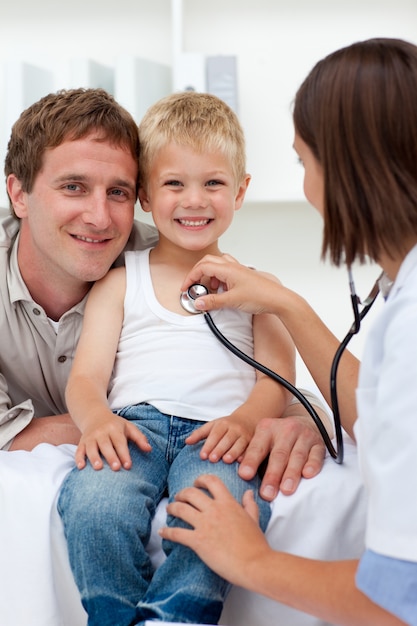 Portrait of a smiling child during a medical visit