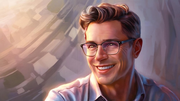 Portrait of a smiling handsome man in eyeglasses