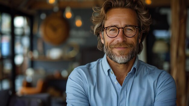 Portrait of a Smiling MiddleAged Man