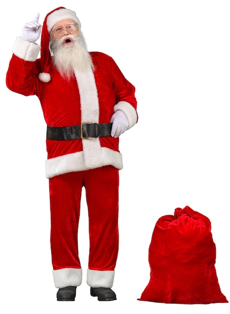 Portrait of Smiling Santa Claus on white background