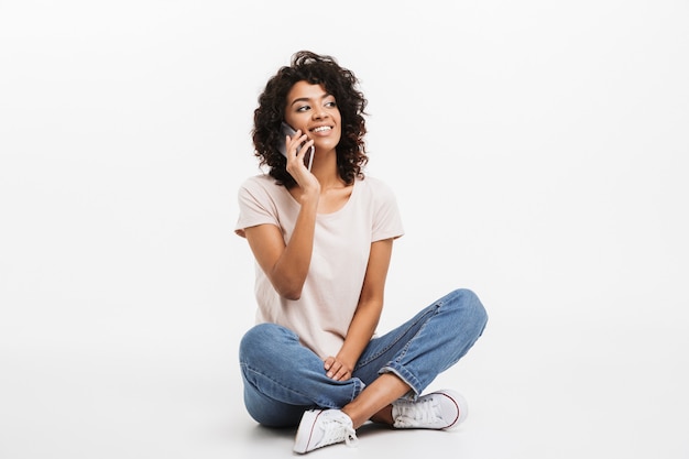 Portrait of smiling young afro american woman