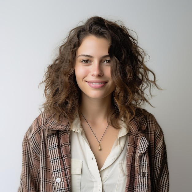 Portrait of a smiling young Caucasian woman for fashion and lifestyle representation