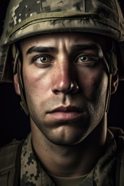 Portrait of a soldier generative ai