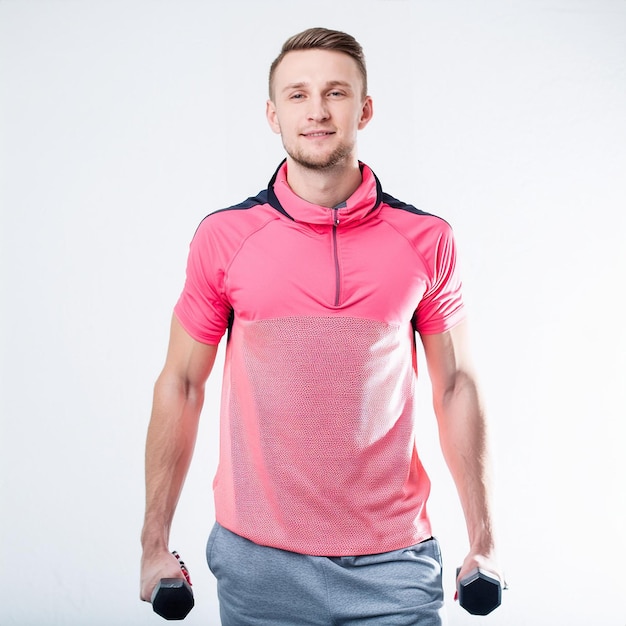 Portrait Sports Man Gym Fitness white background