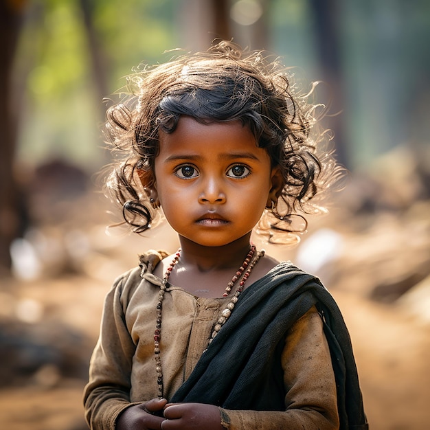 Portrait of Sri Lankan Village Baby Girl at a Gathering