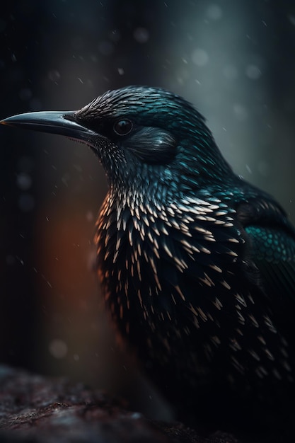 Portrait of Starling Dramatic and Cinematic Lighting Photography Generative AI