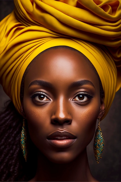 portrait of stunning and beautiful woman, dressed in turban and ethnic clothes