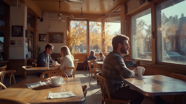 Portrait of a Stylish Persons in a Cafe