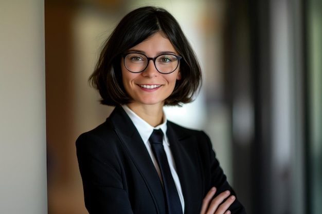 Portrait of successful business woman with her arms crossed