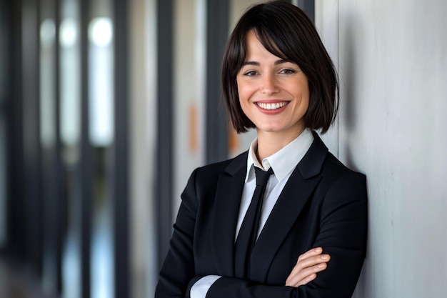 Portrait of successful business woman with her arms crossed